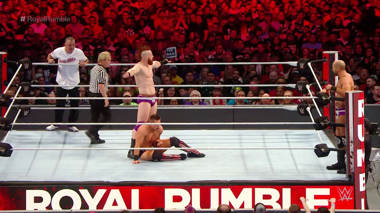 A frame from WWE Royal Rumble (2019) at 40:02.