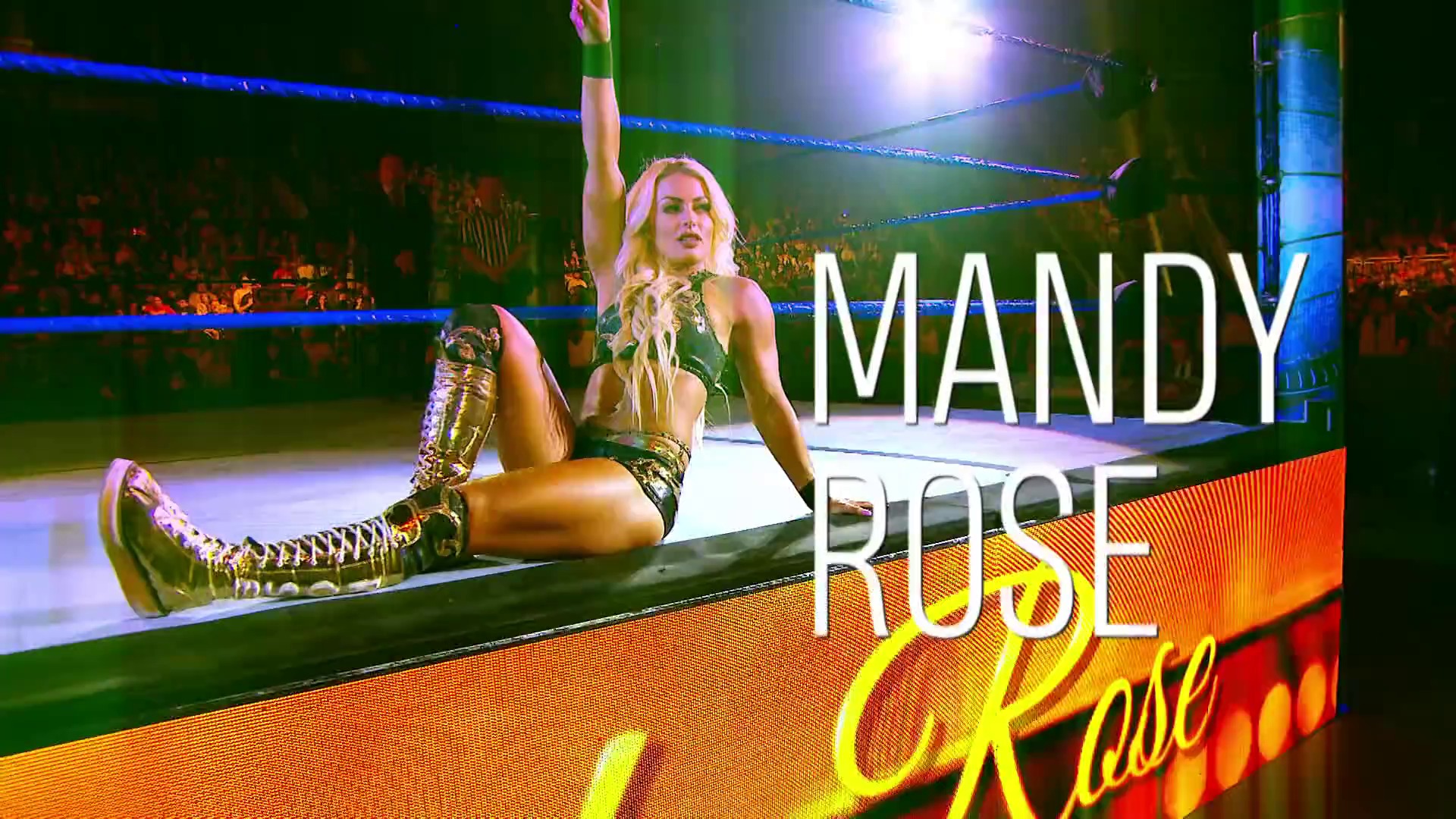 A frame from WWE SmackDown (May 1, 2020) at 0:56.